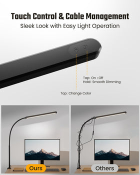 SUPERDANNY touch control lamp head enables easy brightness and color adjustments