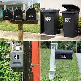 Superflash easy-apply number stickers for smooth surfaces, quick outdoor labeling.