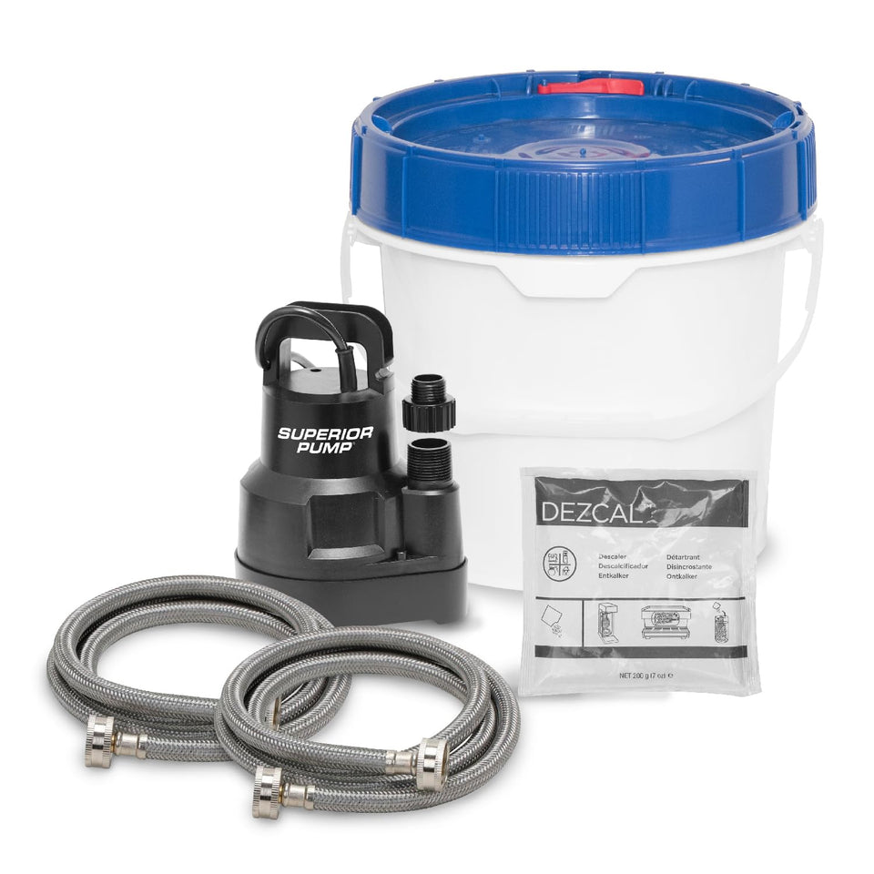 Superior Pump 91660 descaler pump kit front view for tankless heater maintenance.