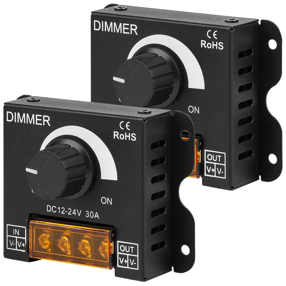 SUPERNIGHT LED dimmer with aluminum housing front view for durable brightness control.