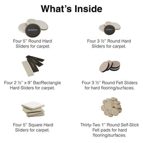 Super Sliders round 5inch carpet sliders for easy furniture relocation