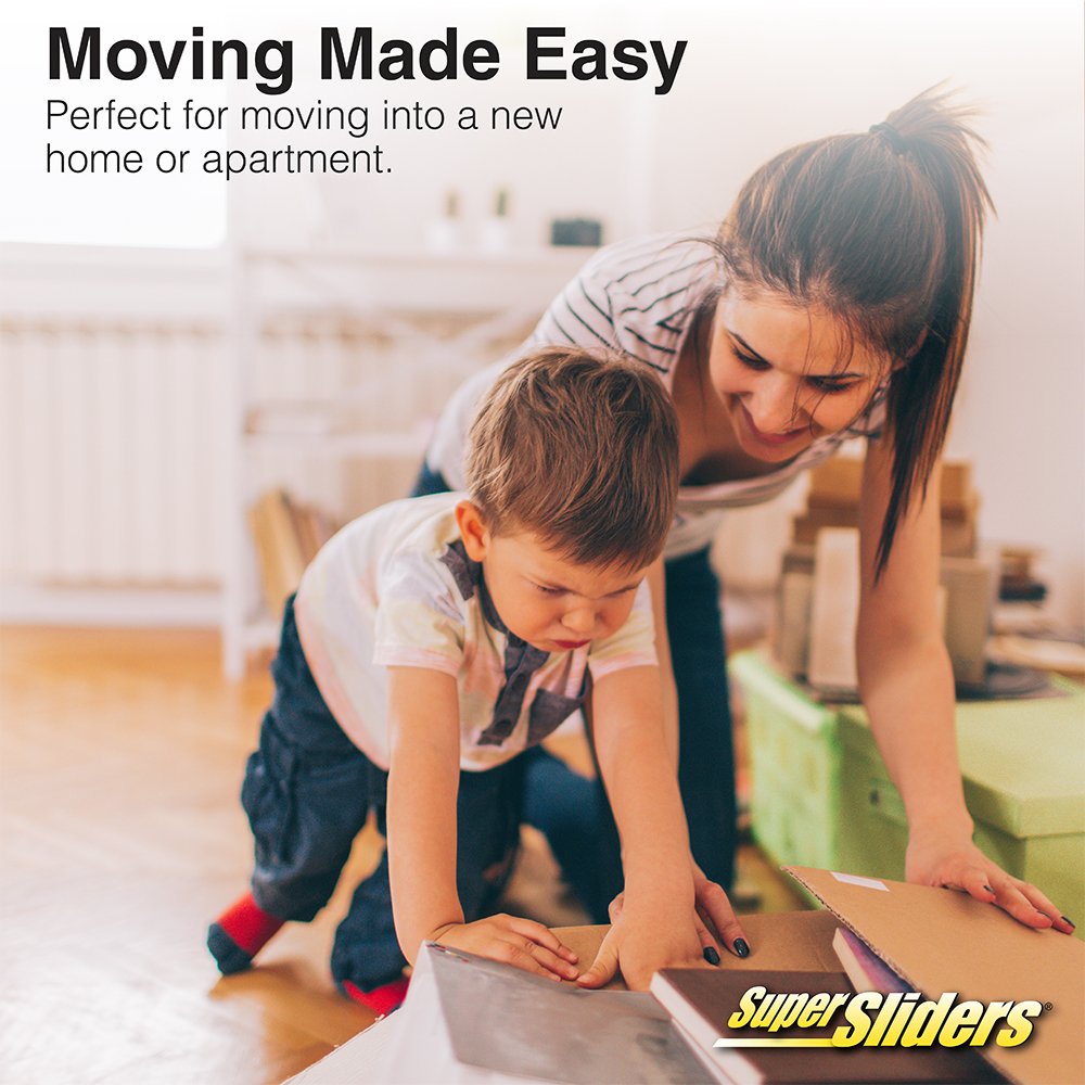Super Sliders square 5inch hard-floor sliders protect carpets during moves