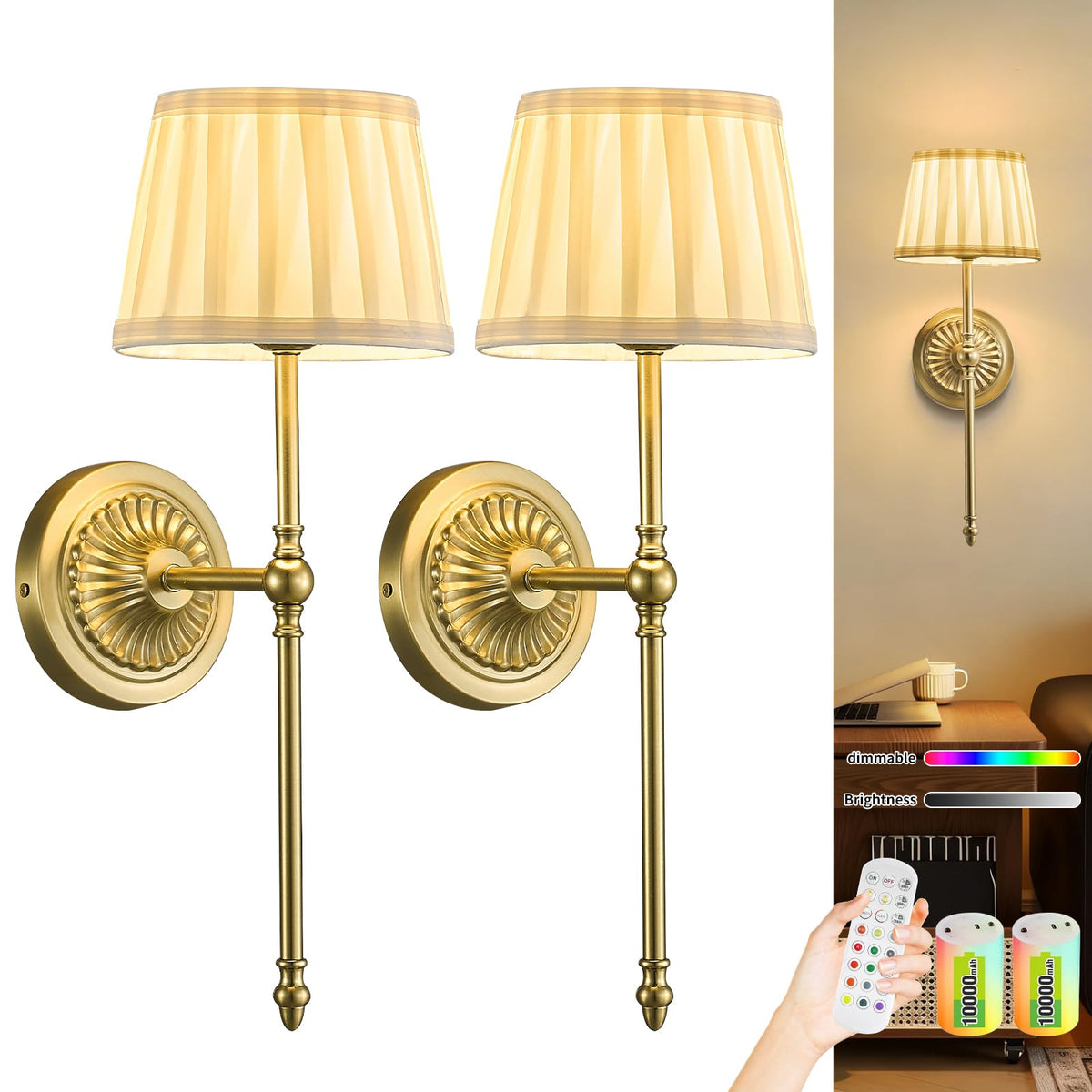 SuperYoPinny cordless wall sconce with magnetic bulbs for easy charging and warm ambience.