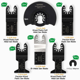 SupKing multitool blades with precision tooth for accurate, fast trimming and shaping.