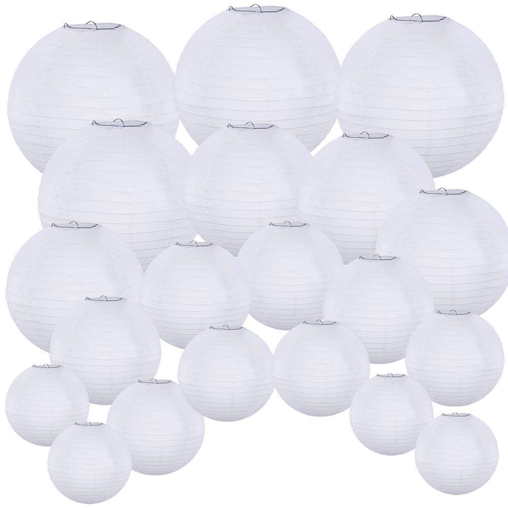 Supla white paper lantern round 4-inch for festive decor and soft glow