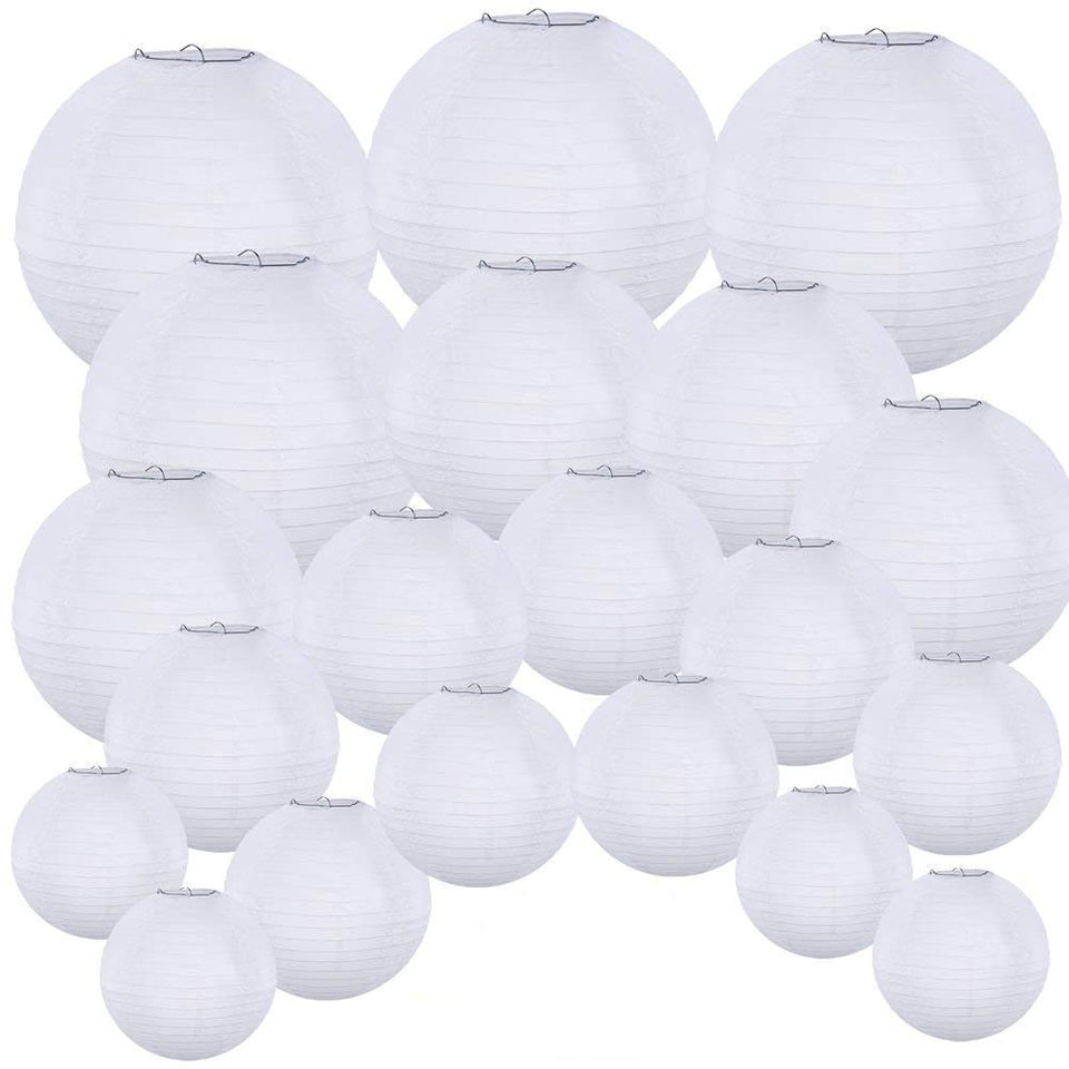 Supla white paper lantern round 4-inch for festive decor and soft glow
