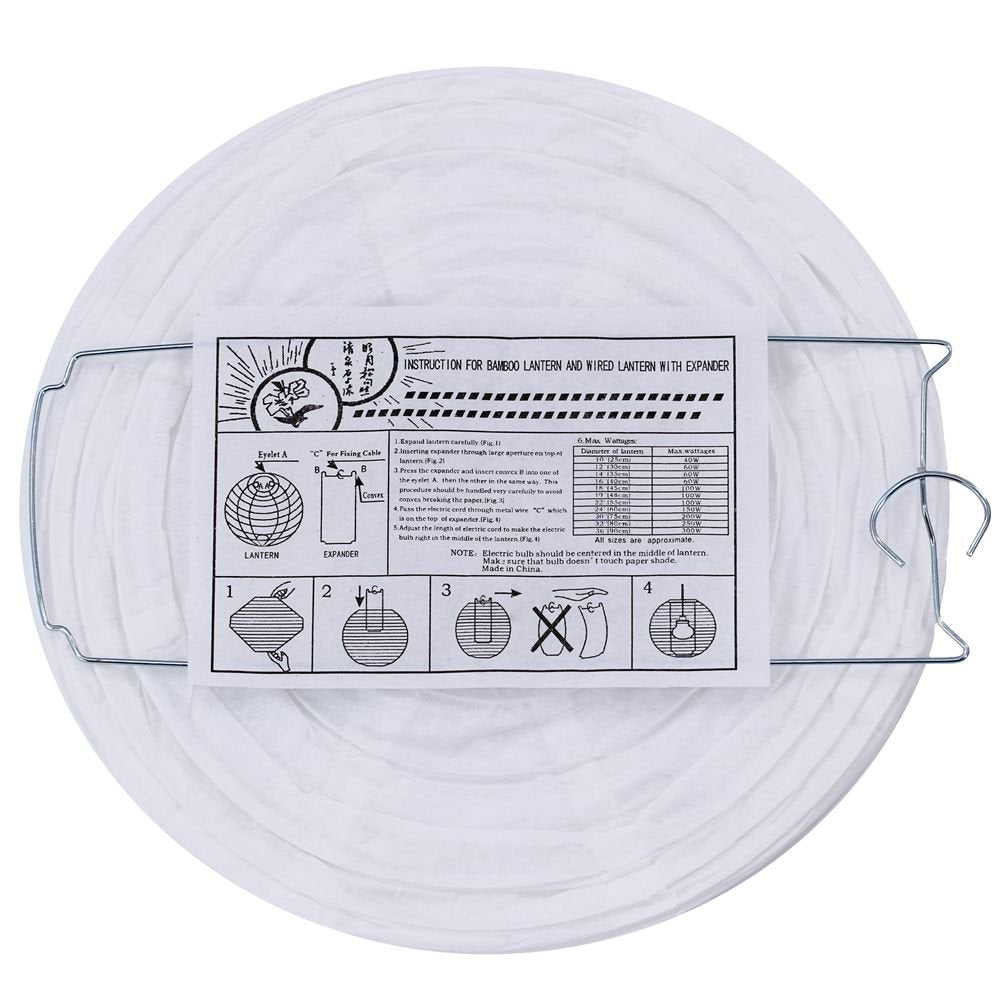 Supla white paper lantern round 8-inch creates warm party lighting