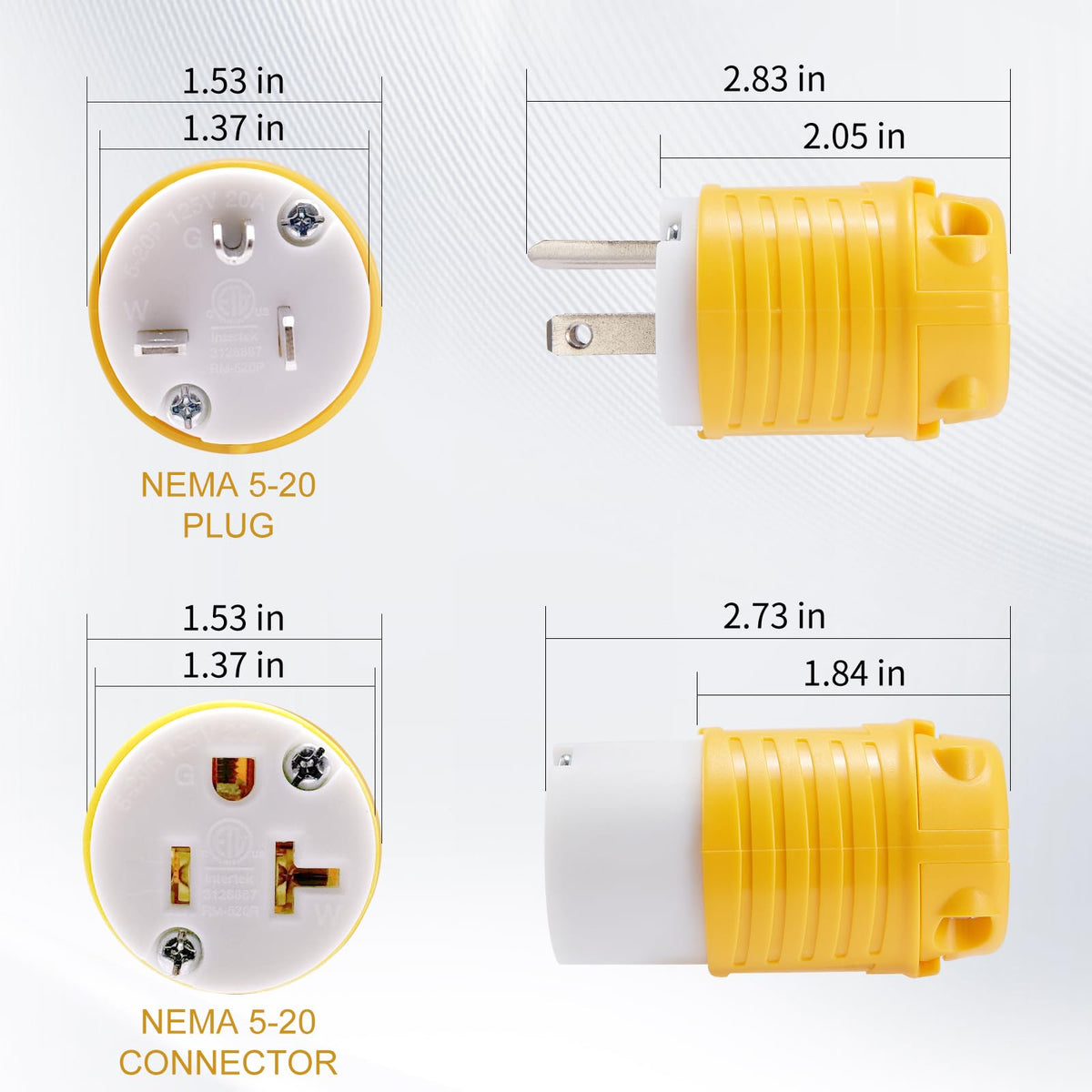 Suplevel recessed body with radial ridges for easy plugging and unplugging.