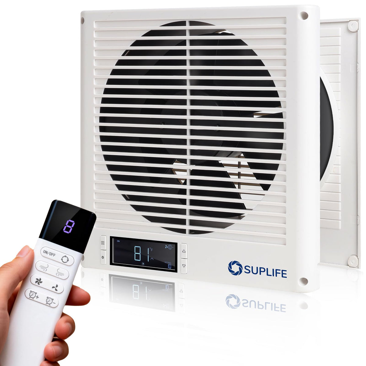 Suplife 8-inch through-wall fan remote control enables easy operation from across rooms
