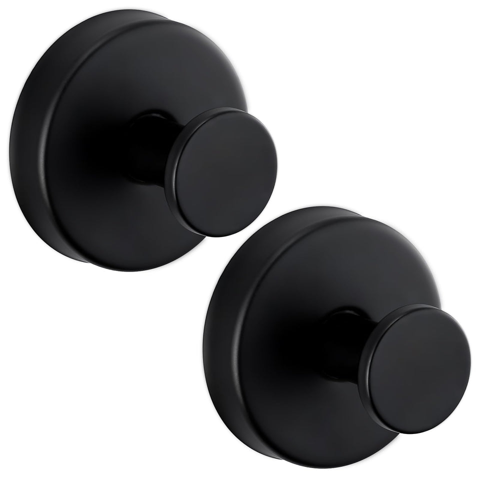 Supopular heavy-duty suction hook on glass surface secures towels.