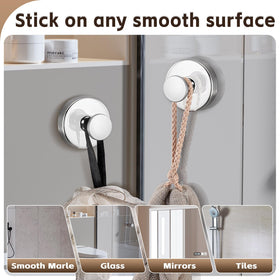 Supopular suction hook lifting a loofah in the shower