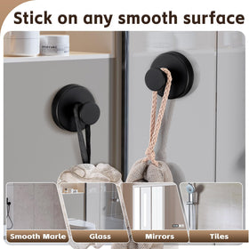 Supopular robe hook on metal surface provides reliable support.