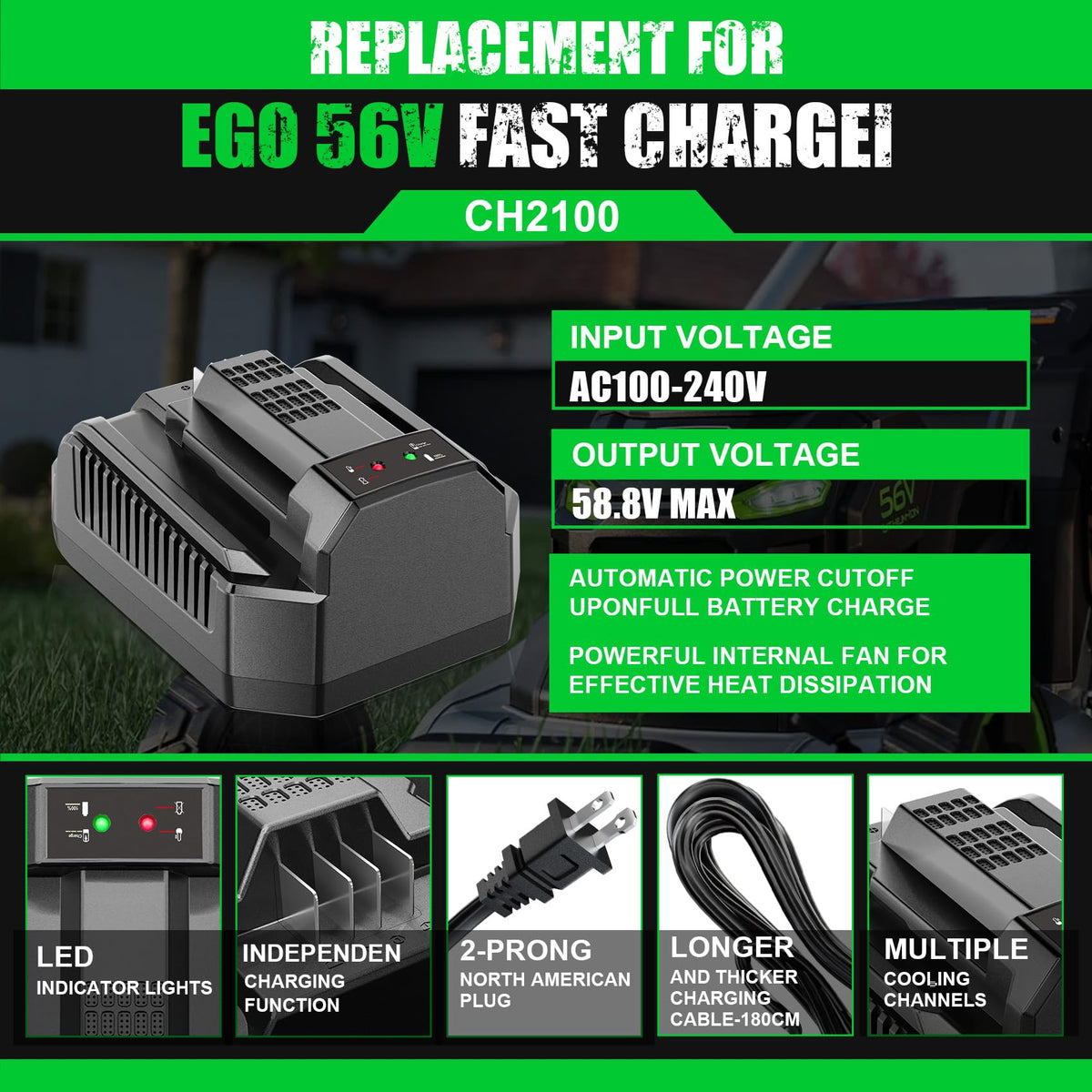 Supowill dual-battery charger enables fast two-pack charging for EGO 56V