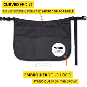 SupplyMaid apron adjustable strap fit demonstrating versatile waist sizing