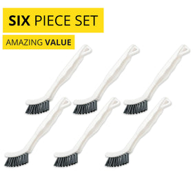 SupplyMaid shower tile scrub brush tackling built-up soap scum easily.