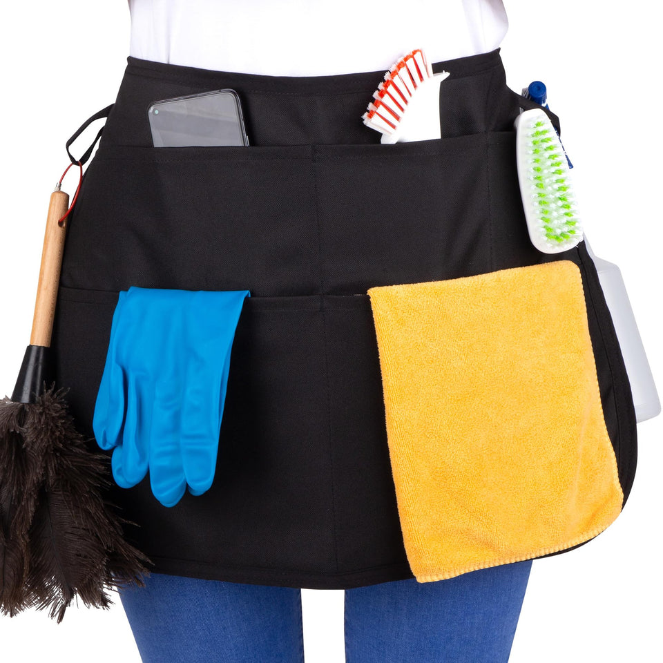 SupplyMaid waterproof professional apron with a full setup for streamlined cleaning tasks