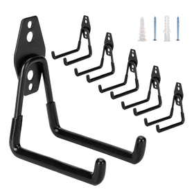 Suprom 6-pack garage hooks general view showing versatile storage for tools and gear.