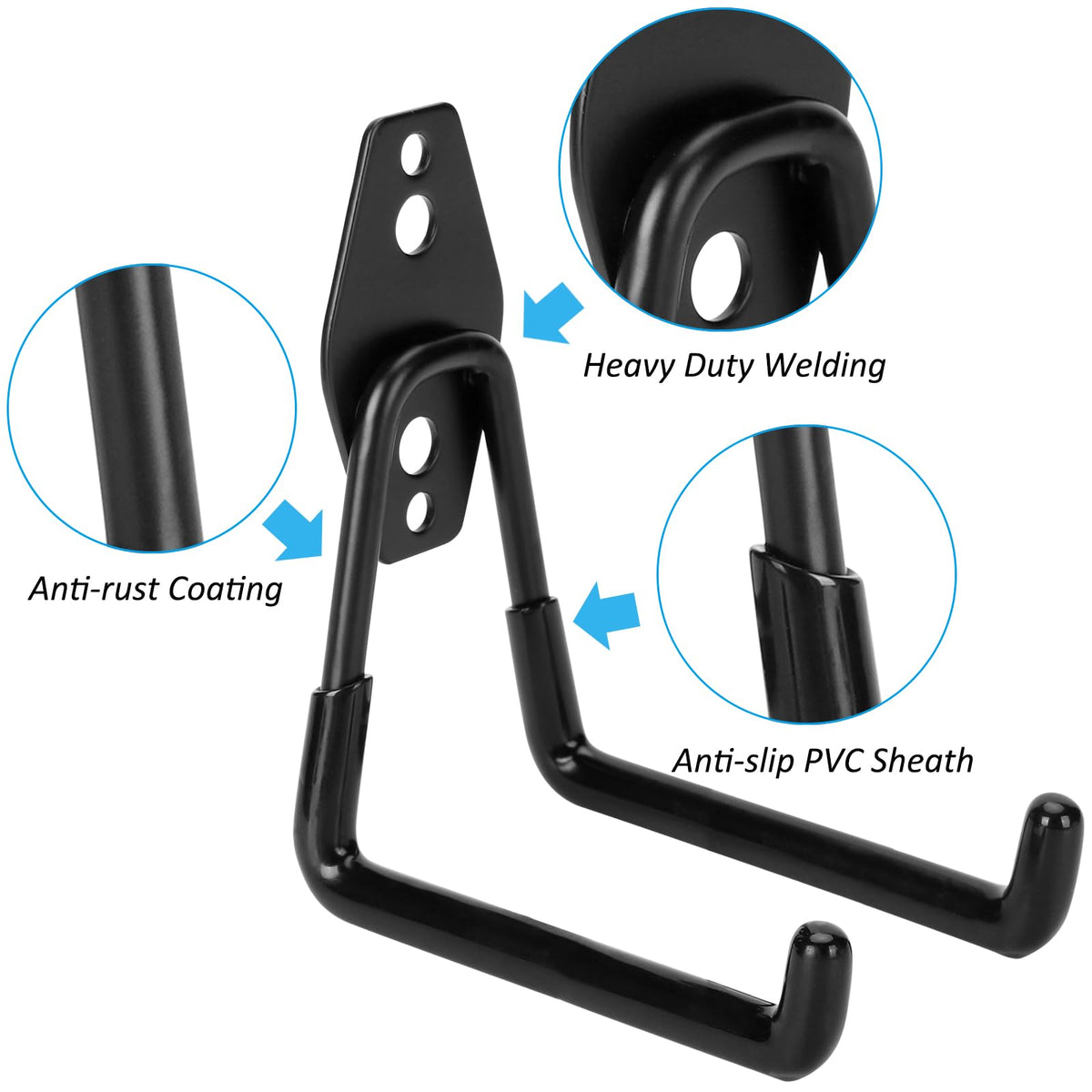 Suprom anti-slip PVC detail provides firmer grip on hanging items.