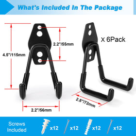 Suprom garage hooks wall-mounted installation showing sturdy mounting.