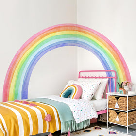 Supzone large rainbow mural spans four sheets for dramatic wall impact