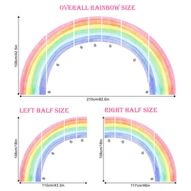 Bright rainbow wall decals brighten living spaces on smooth surfaces