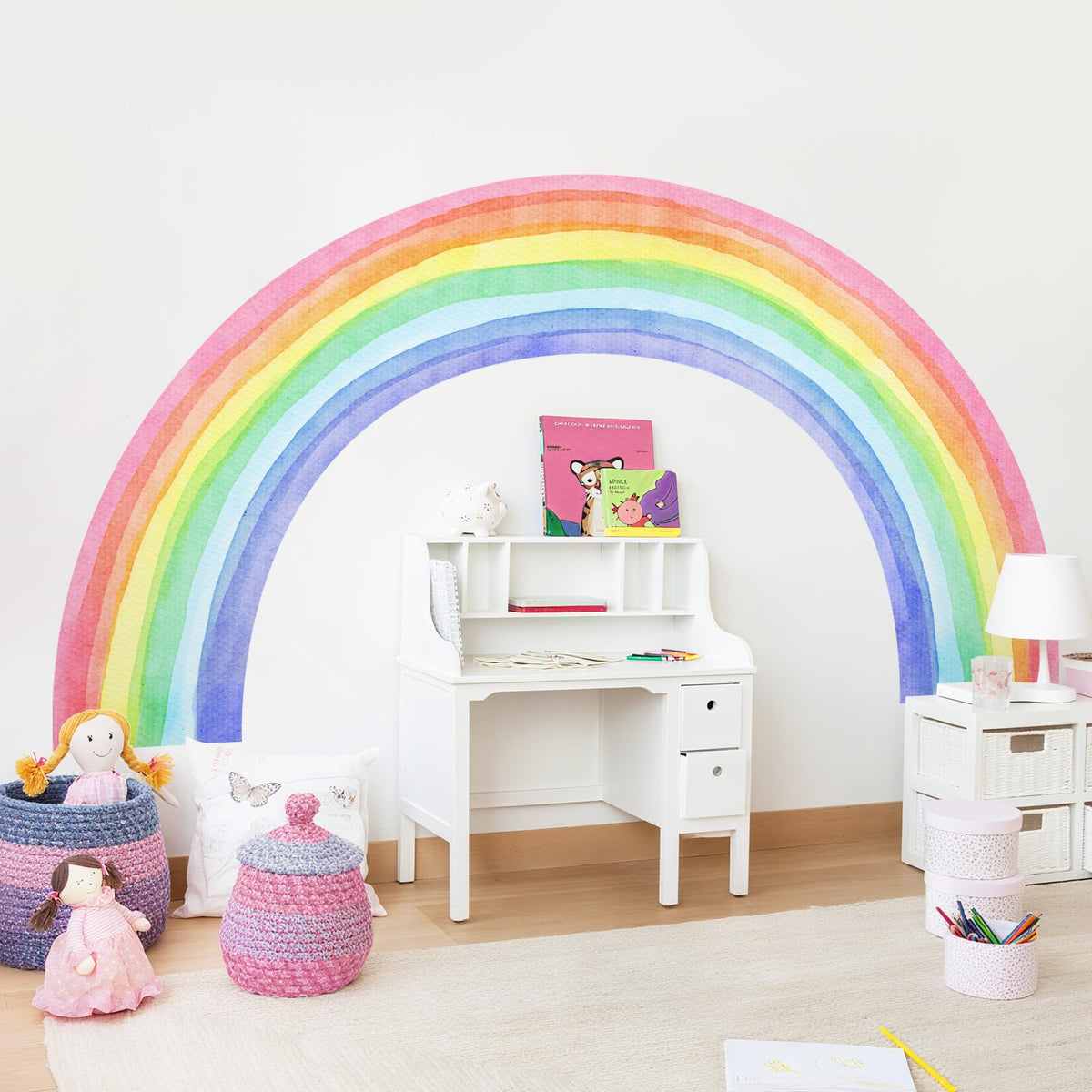 Vibrant watercolor tones bring warmth to kid-friendly interiors