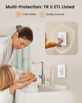 SURAIELEC ETL-listed label on GFCI outlet for safety