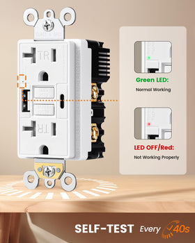 SURAIELEC GFCI installed in kitchen or bathroom setup