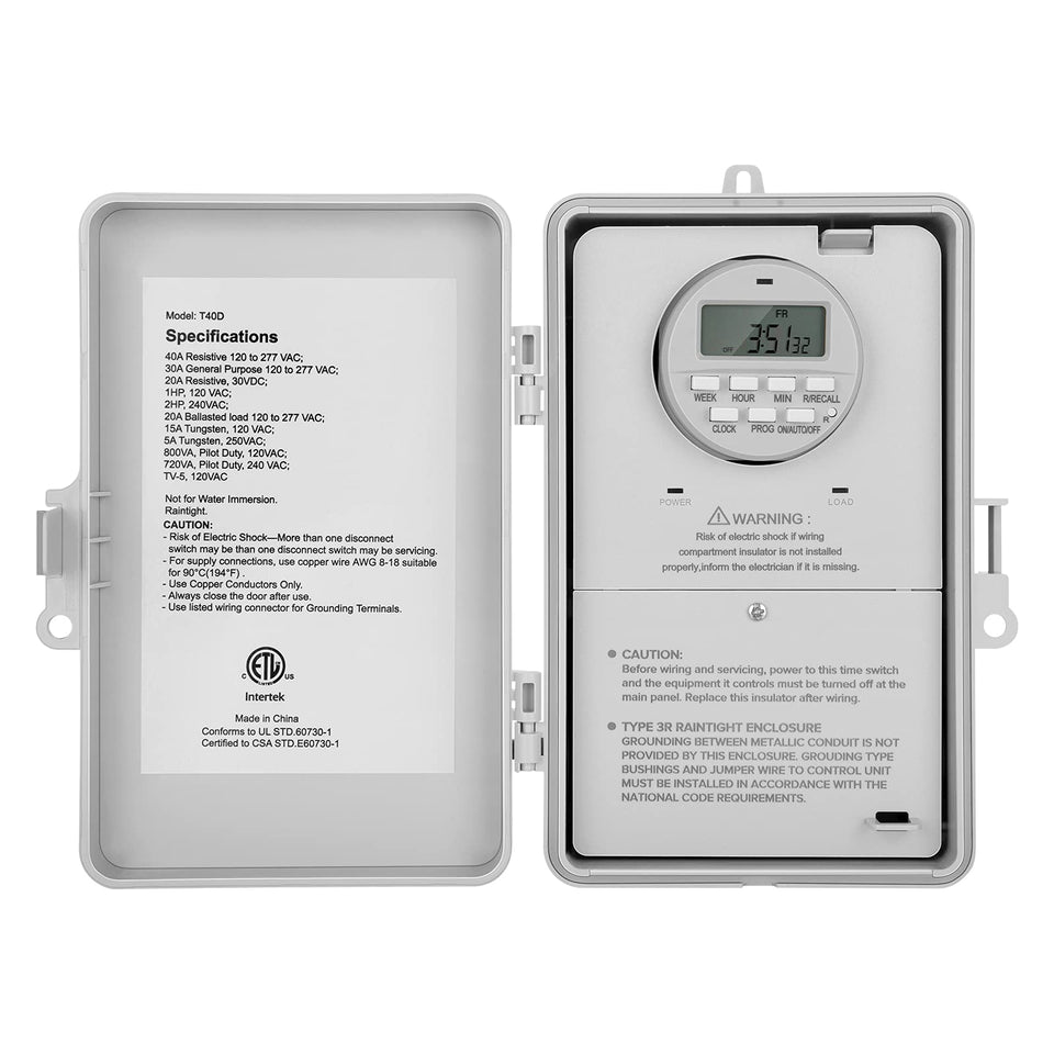 SURAIELEC pool timer outdoor box with weatherproof enclosure for outdoor pump control