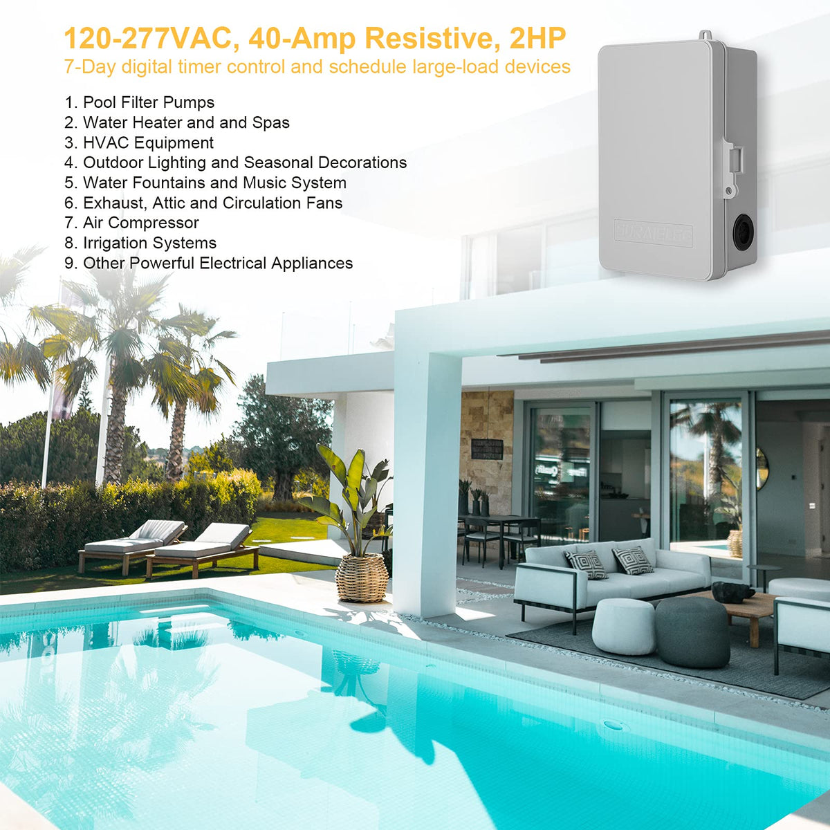 SURAIELEC weatherproof enclosure protects timer in rain and sun