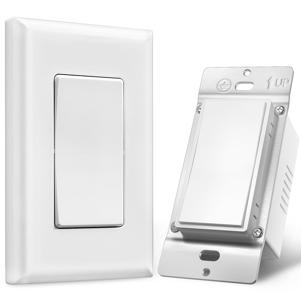 SURAIELEC 3-way wireless light switch kit shows easy installation and wireless control across rooms.