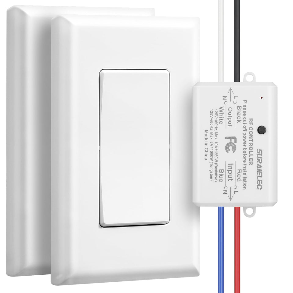 SURAIELEC 3-way wireless switch kit showing easy setup for flexible lighting control