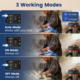 SURAIELEC auto mode demonstrates hands-free vacuum and tool start for streamlined tasks