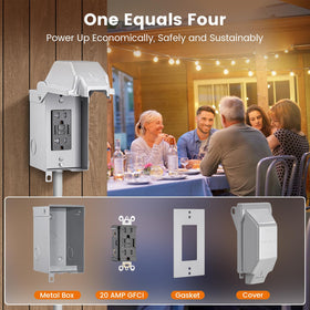 SURAIELEC backyard scene powered by the outdoor outlet