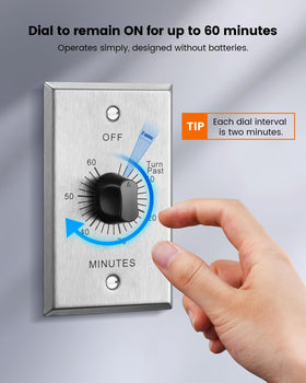 SURAIELEC timer controls exhaust fan in kitchen or bathroom.