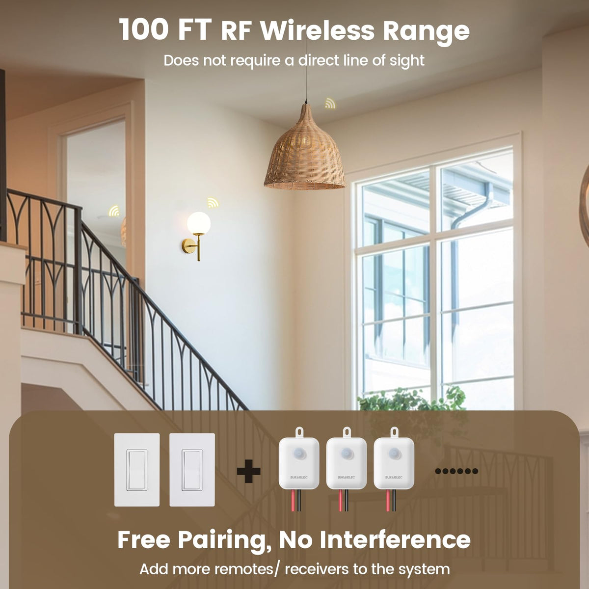 SURAIELEC dynamic code feature ensures interference-free multiple sets in same home.