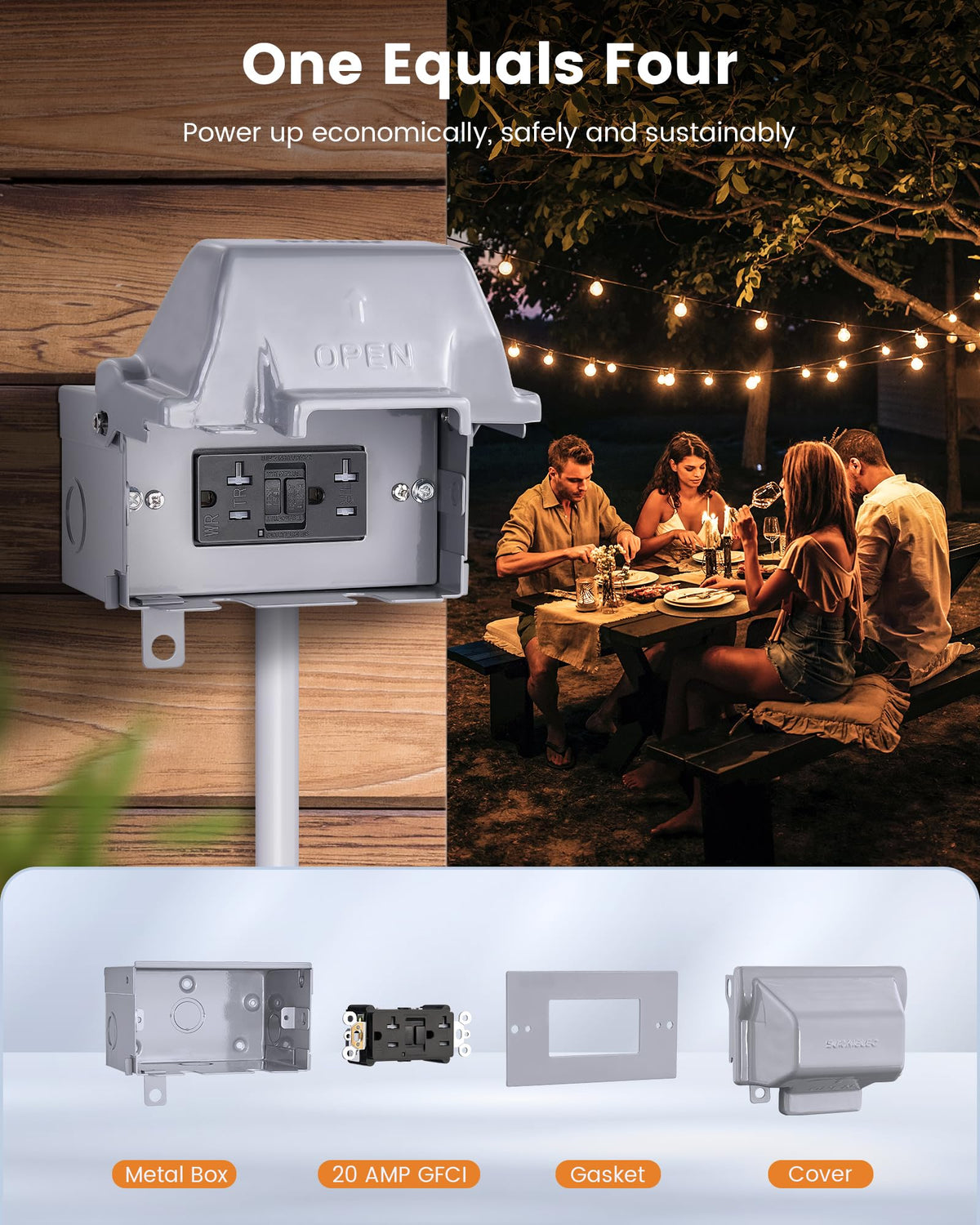 SURAIELEC easy install design supports side bottom and back knockouts for flexible wiring.