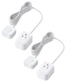 SURAIELEC extension cord with switch, flat braided design for space-saving placement and neat setups.