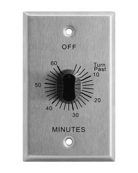 SURAIELEC countdown timer switch front view on metal plate for precise control.