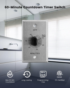 SURAIELEC timer switch side view highlighting compact profile for walls.
