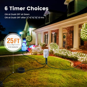 SURAIELEC 25 ft extension cord stake for flexible outdoor setup