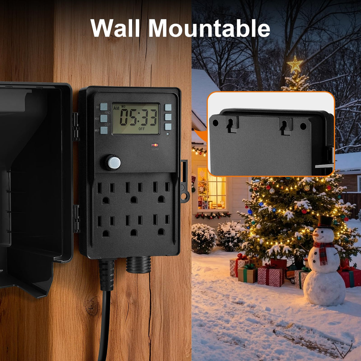 SURAIELEC Outdoor Power Stake six-outlet view for multiple devices