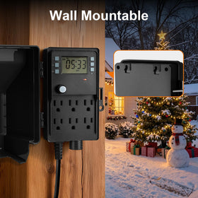 SURAIELEC Outdoor Power Stake six-outlet view for multiple devices