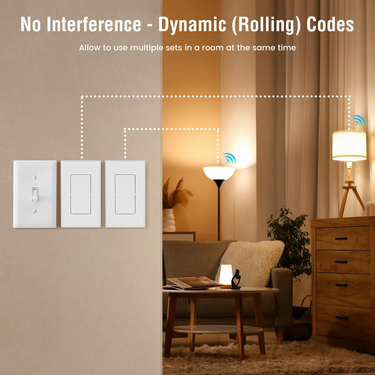 Suraielec outlet receiver demonstrates quiet operation for lamps.