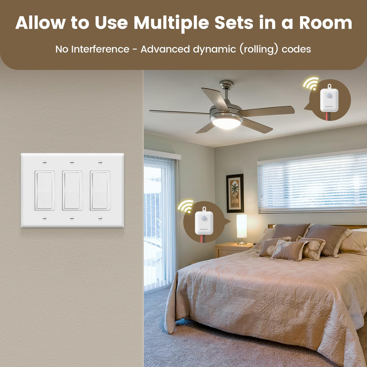 SURAIELEC remote signal extending through walls for flexible placement.