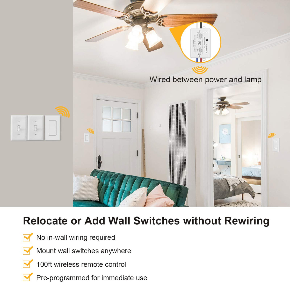 SURAIELEC receiver box installation demonstrating compact wiring-free integration behind fixtures
