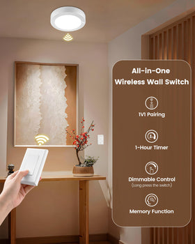 SURAIELEC ceiling light powered by 8000mAh battery with long-life brightness
