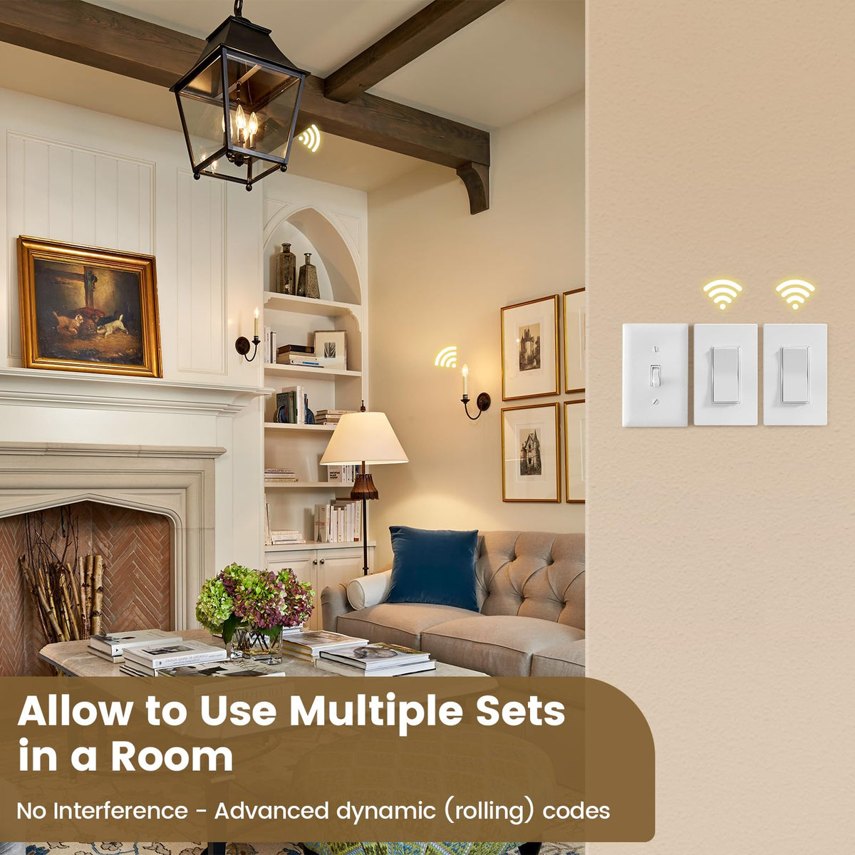 SURAIELEC rolling codes ensure interference-free operation with multiple kits in a home.