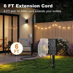 SURAIELEC six-foot extension cord enables flexible placement in yard or garden.