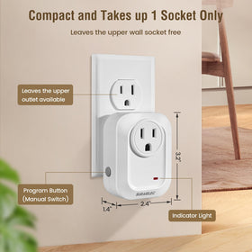 Suraielec wall switch mounted close-up shows compact, portable design.